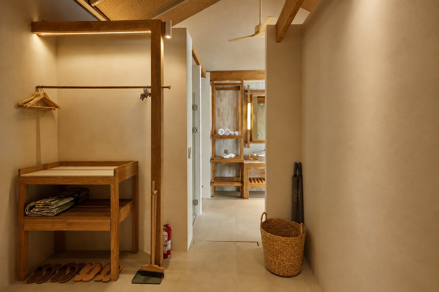 Ocean Front Pool Villa wardrobe and dressing area